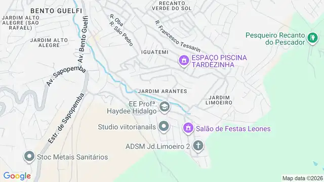 Mapa do bairro Jardim Arantes, Sao Paulo - SP