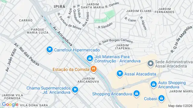 Mapa do bairro Jardim Arize, Sao Paulo - SP