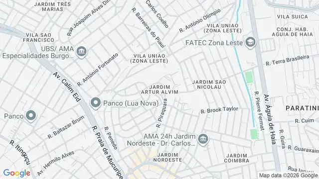 Mapa do bairro Jardim Artur Alvim, Sao Paulo - SP