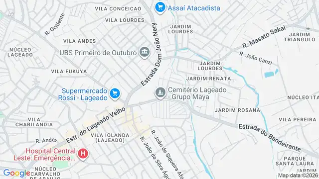 Mapa do bairro Jardim Augusta, Sao Paulo - SP