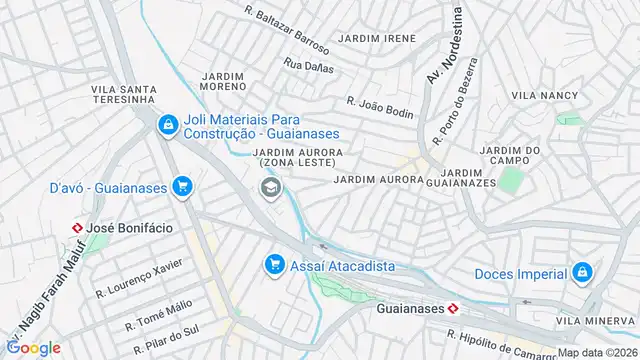 Mapa do bairro Jardim Aurora (Zona Leste), Sao Paulo - SP