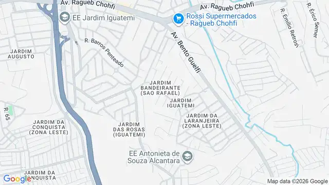 Mapa do bairro Jardim Bandeirante (Sao Rafael), Sao Paulo - SP