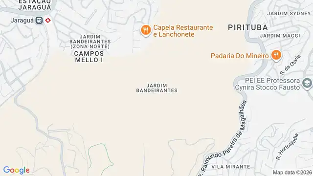 Mapa do bairro Jardim Bandeirantes, Sao Paulo - SP