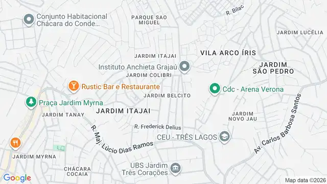Mapa do bairro Jardim Belcito, Sao Paulo - SP