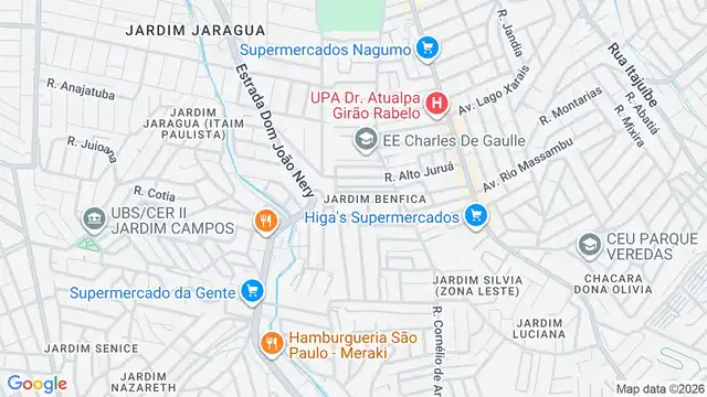 Mapa do bairro Jardim Benfica, Sao Paulo - SP