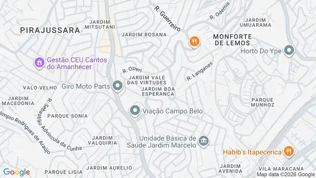 Mapa do bairro Jardim Boa Esperança, Sao Paulo - SP