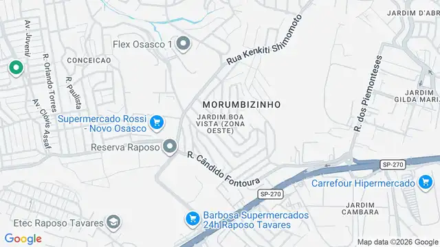 Mapa do bairro Jardim Boa Vista (Zona Oeste), Sao Paulo - SP