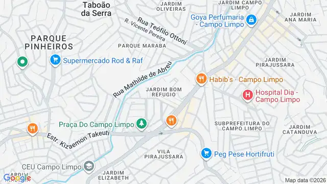 Mapa do bairro Jardim Bom Refugio, Sao Paulo - SP
