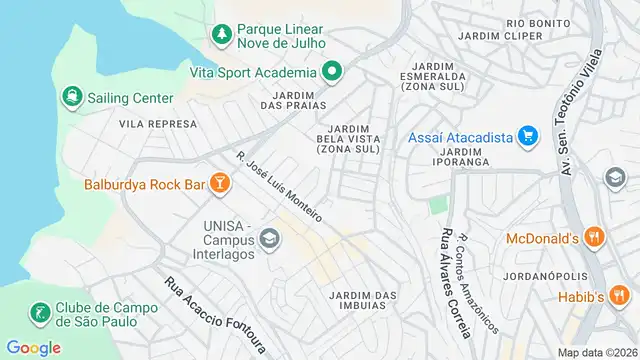 Mapa do bairro Jardim Bonito, Sao Paulo - SP