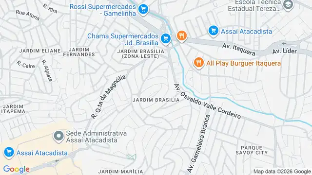 Mapa do bairro Jardim Brasília, Sao Paulo - SP