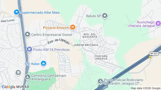 Mapa do bairro Jardim Britânia, Sao Paulo - SP