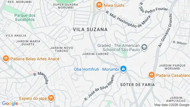 Mapa do bairro Jardim Caboré, Sao Paulo - SP