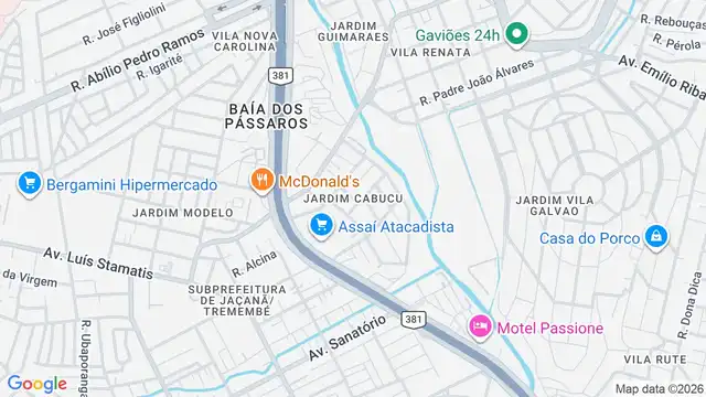 Mapa do bairro Jardim Cabuçu, Sao Paulo - SP