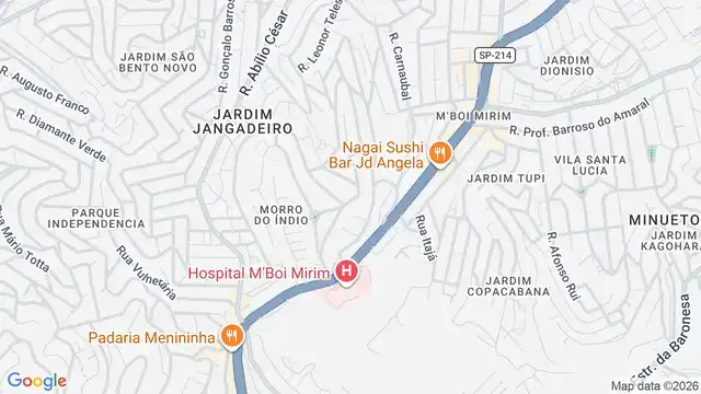 Mapa do bairro Jardim Caiçara, Sao Paulo - SP