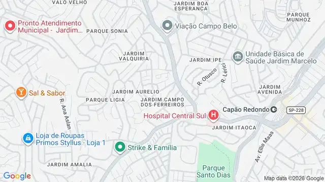 Mapa do bairro Jardim Campo dos Ferreiros, Sao Paulo - SP
