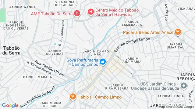Mapa do bairro Jardim Campo Limpo, Sao Paulo - SP