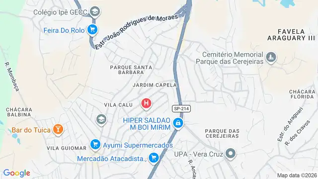 Mapa do bairro Jardim Capela, Sao Paulo - SP