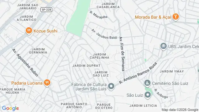 Mapa do bairro Jardim Capelinha, Sao Paulo - SP
