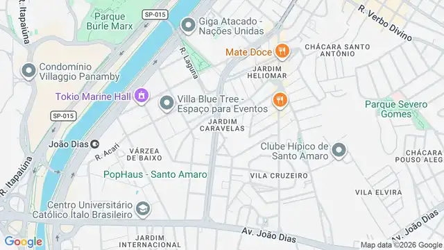 Mapa do bairro Jardim Caravelas, Sao Paulo - SP