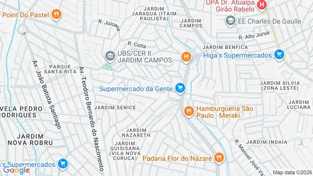 Mapa do bairro Jardim Carolina, Sao Paulo - SP