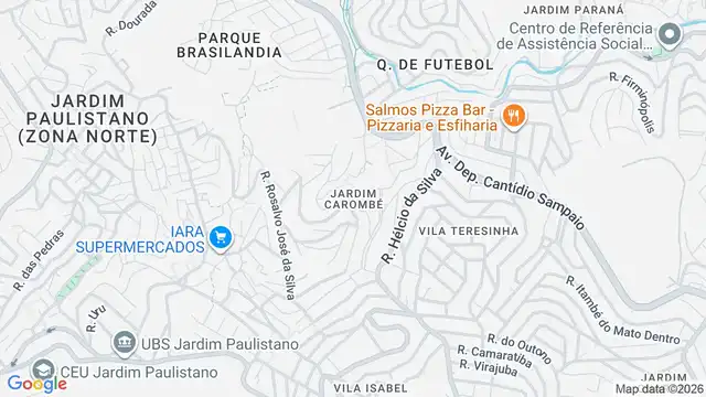 Mapa do bairro Jardim Carombé, Sao Paulo - SP
