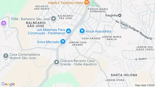 Mapa do bairro Jardim Casa Grande, Sao Paulo - SP