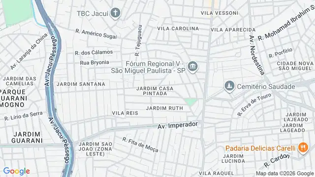 Mapa do bairro Jardim Casa Pintada, Sao Paulo - SP