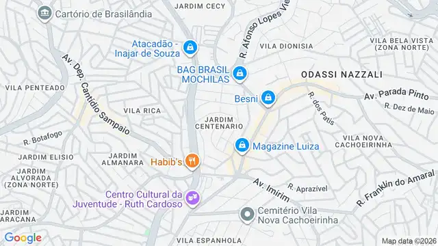 Mapa do bairro Jardim Centenário, Sao Paulo - SP