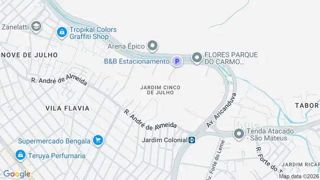 Mapa do bairro Jardim Cinco de Julho, Sao Paulo - SP