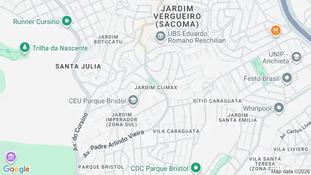 Mapa do bairro Jardim Climax, Sao Paulo - SP
