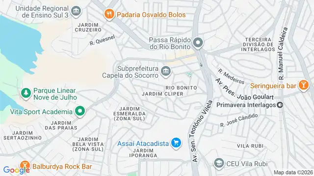 Mapa do bairro Jardim Cliper, Sao Paulo - SP