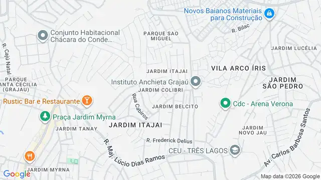 Mapa do bairro Jardim Colibri, Sao Paulo - SP