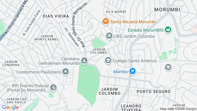 Mapa do bairro Jardim Colombo, Sao Paulo - SP