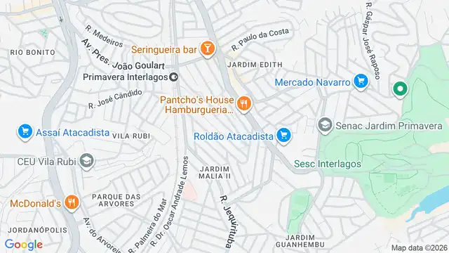 Mapa do bairro Jardim Colonial, Sao Paulo - SP