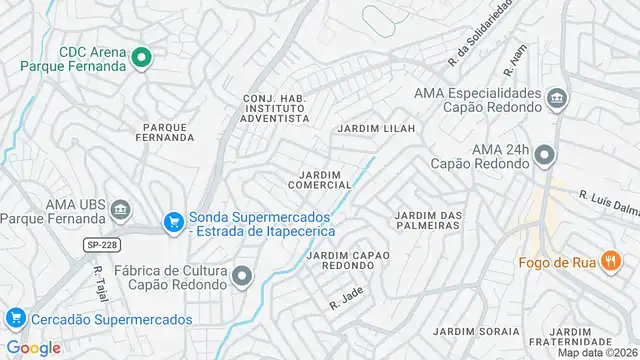 Mapa do bairro Jardim Comercial, Sao Paulo - SP
