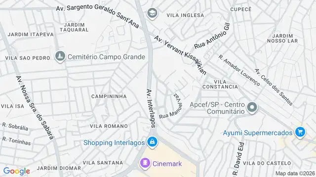 Mapa do bairro Jardim Consórcio, Sao Paulo - SP