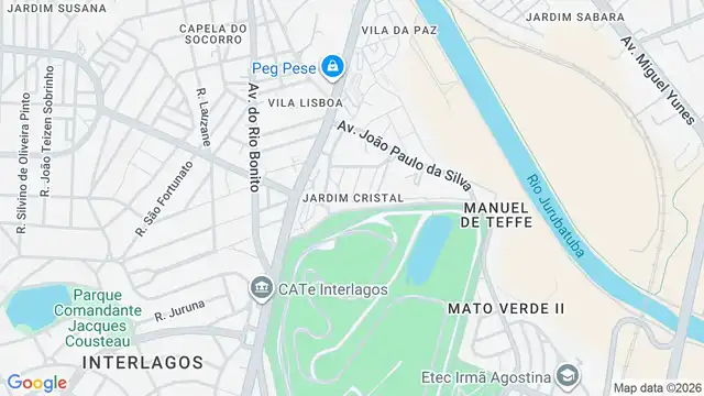 Mapa do bairro Jardim Cristal, Sao Paulo - SP