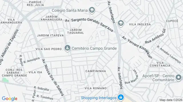 Mapa do bairro Jardim da Campina, Sao Paulo - SP