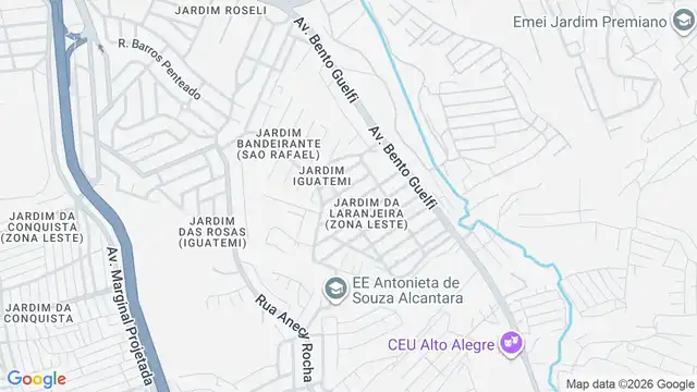 Mapa do bairro Jardim da Laranjeira (Zona Leste), Sao Paulo - SP