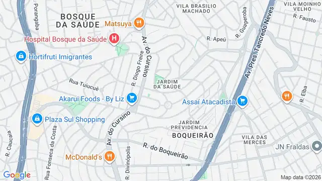 Mapa do bairro Jardim da Saúde, Sao Paulo - SP
