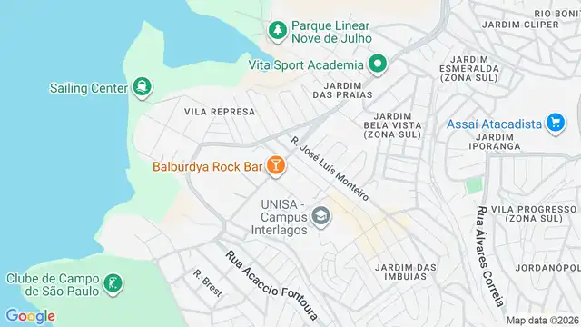 Mapa do bairro Jardim das Camelias (Zona Sul), Sao Paulo - SP