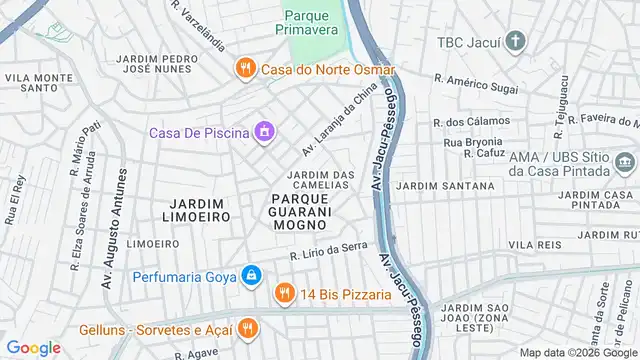 Mapa do bairro Jardim das Camélias, Sao Paulo - SP