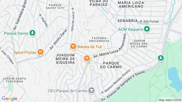 Mapa do bairro Jardim das Carmelitas, Sao Paulo - SP