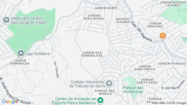 Mapa do bairro Jardim das Esmeraldas, Sao Paulo - SP
