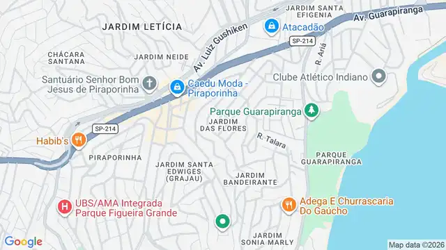 Mapa do bairro Jardim das Flores, Sao Paulo - SP