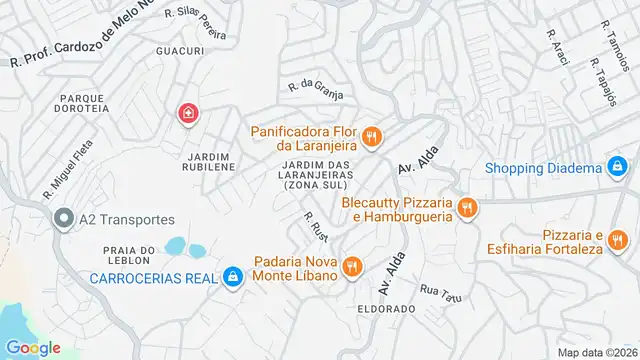 Mapa do bairro Jardim das Laranjeiras (Zona Sul), Sao Paulo - SP