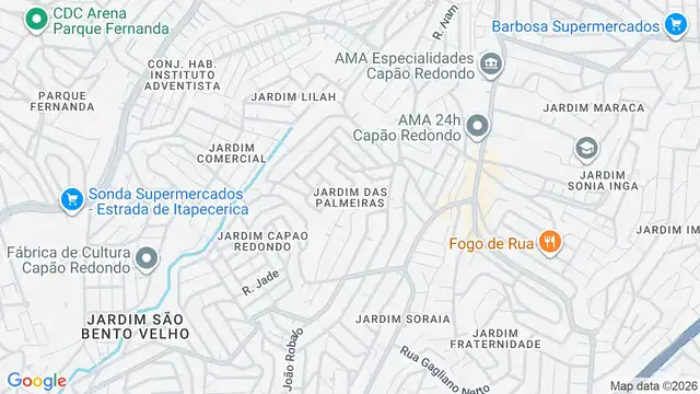 Mapa do bairro Jardim das Palmeiras, Sao Paulo - SP