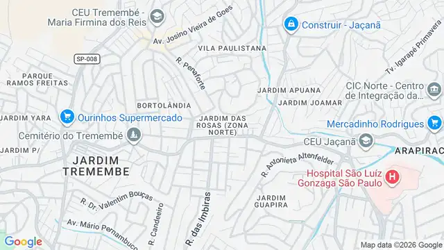Mapa do bairro Jardim das Rosas (Zona Norte), Sao Paulo - SP