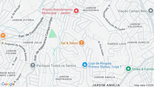 Mapa do bairro Jardim das Rosas (Zona Sul), Sao Paulo - SP