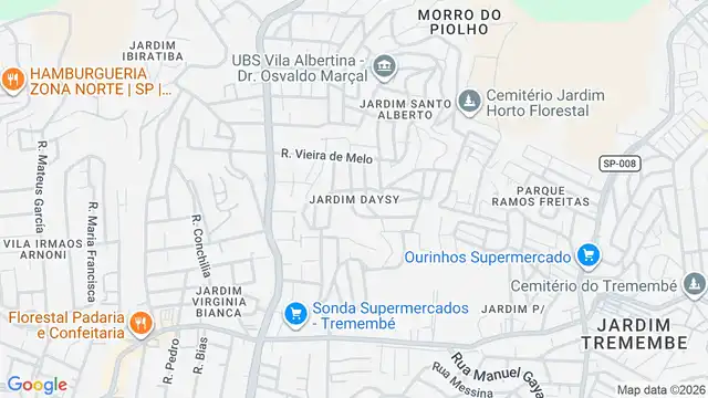 Mapa do bairro Jardim Daysy, Sao Paulo - SP